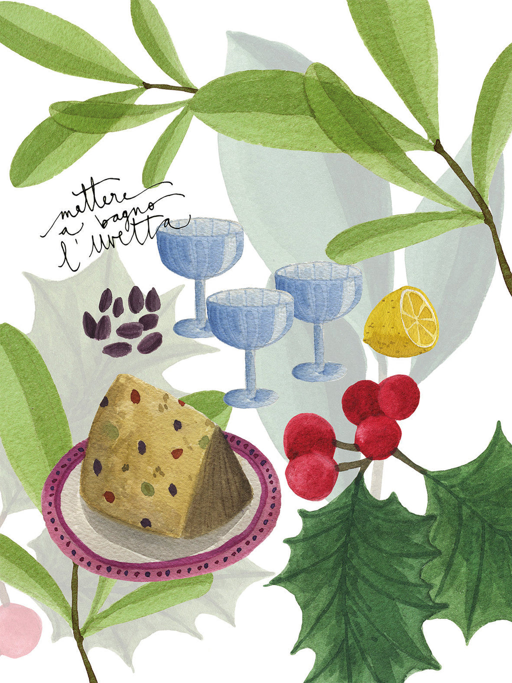 Kitchen Towels «Menù di Natale», 100% Made in Italy The Napking