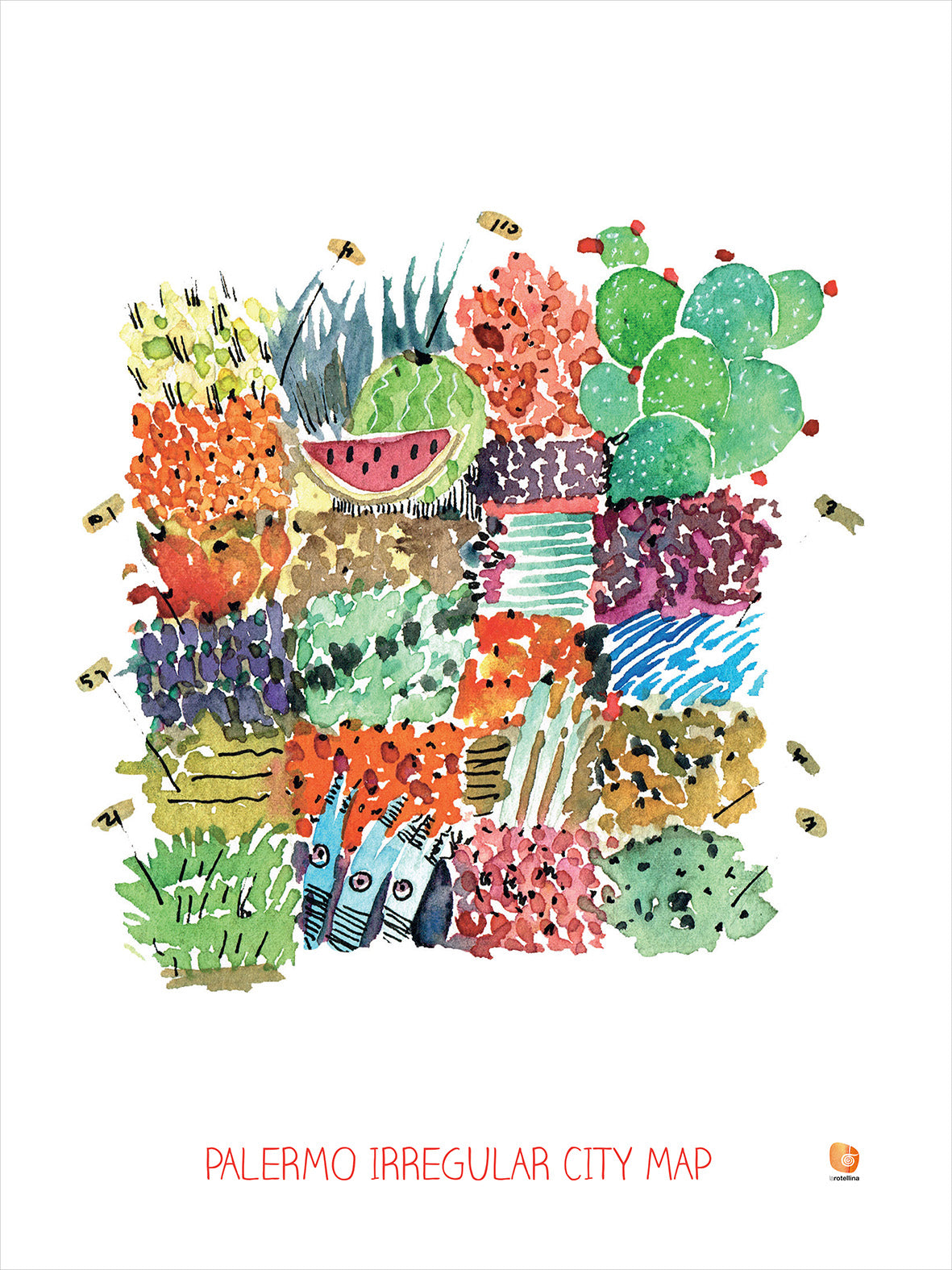 Kitchen Towels Vucciria, 100% Made in Italy