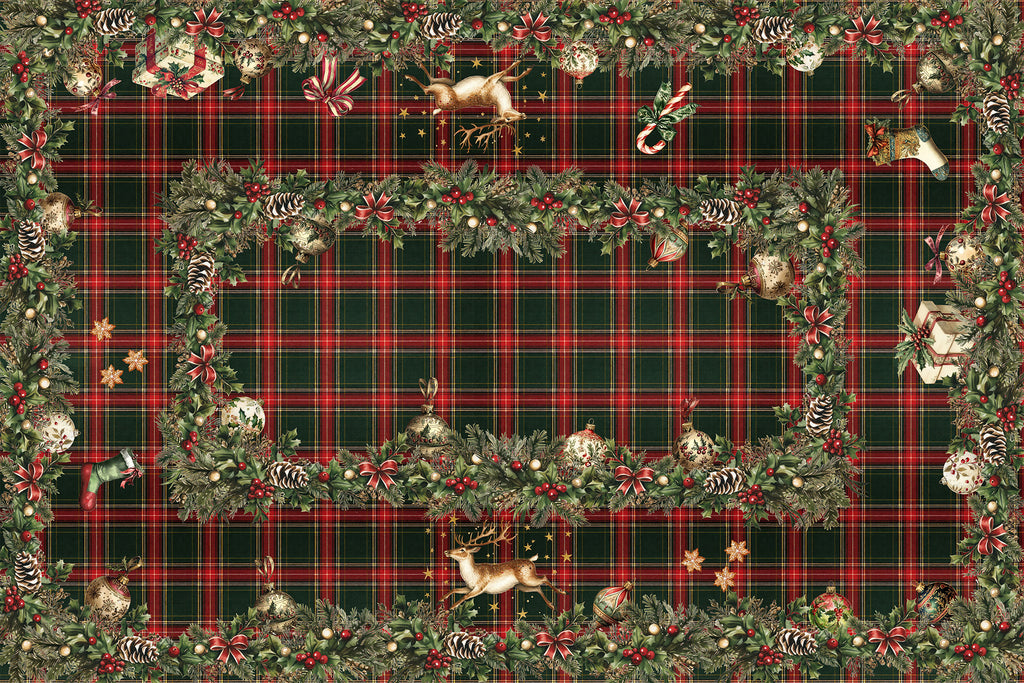 Merry Moments tablecloth premium linen in 110x110 cm with digitally printed decorative design