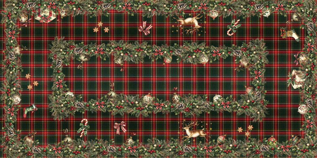 Merry Moments tablecloth premium linen in 180x270 cm with digitally printed decorative design