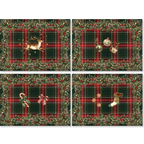 Merry Moments set of 4 placemats in premium linen by The Napking