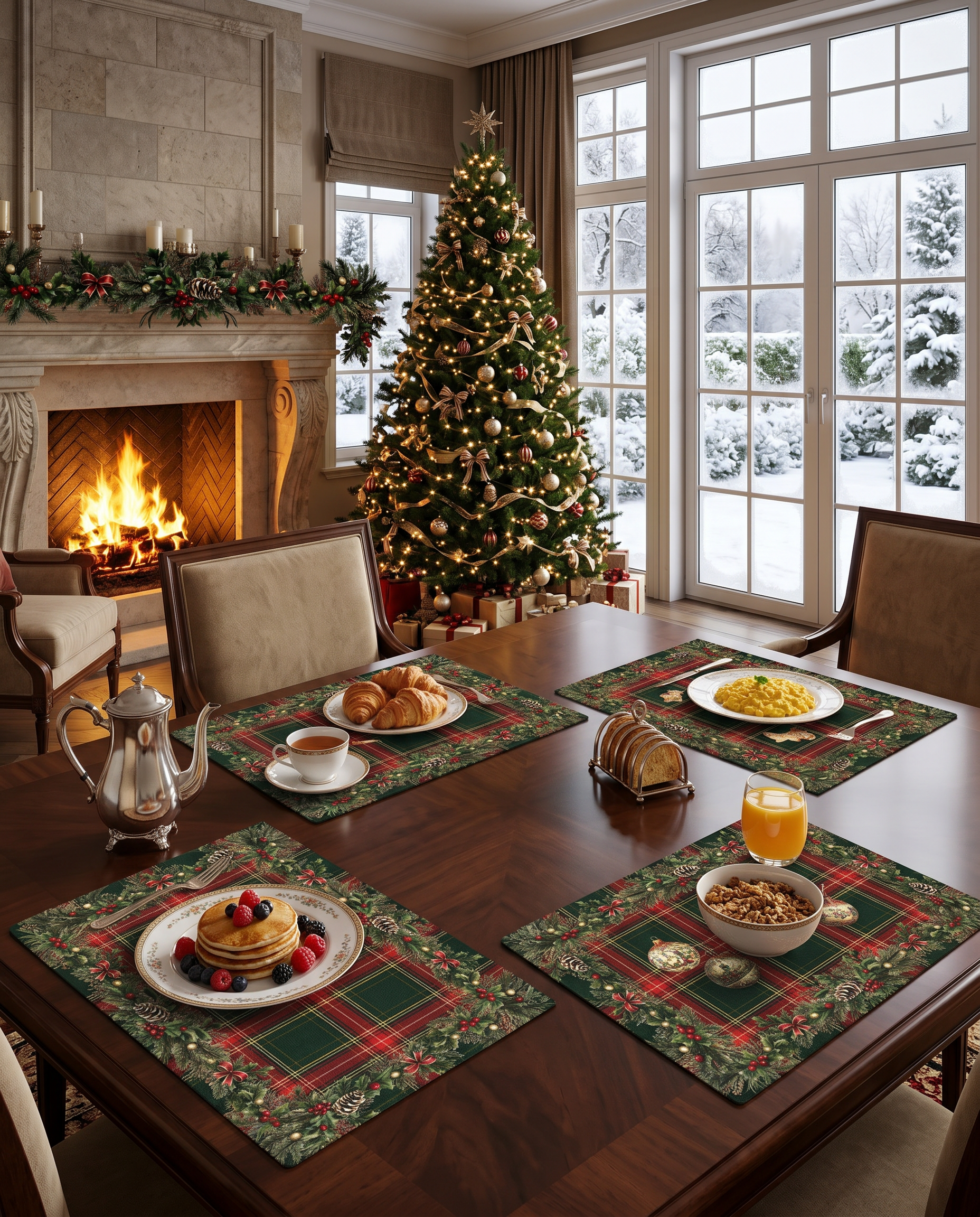 Merry Moments styled table setting in premium linen by The Napking