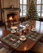 Merry Moments styled table setting in premium linen by The Napking