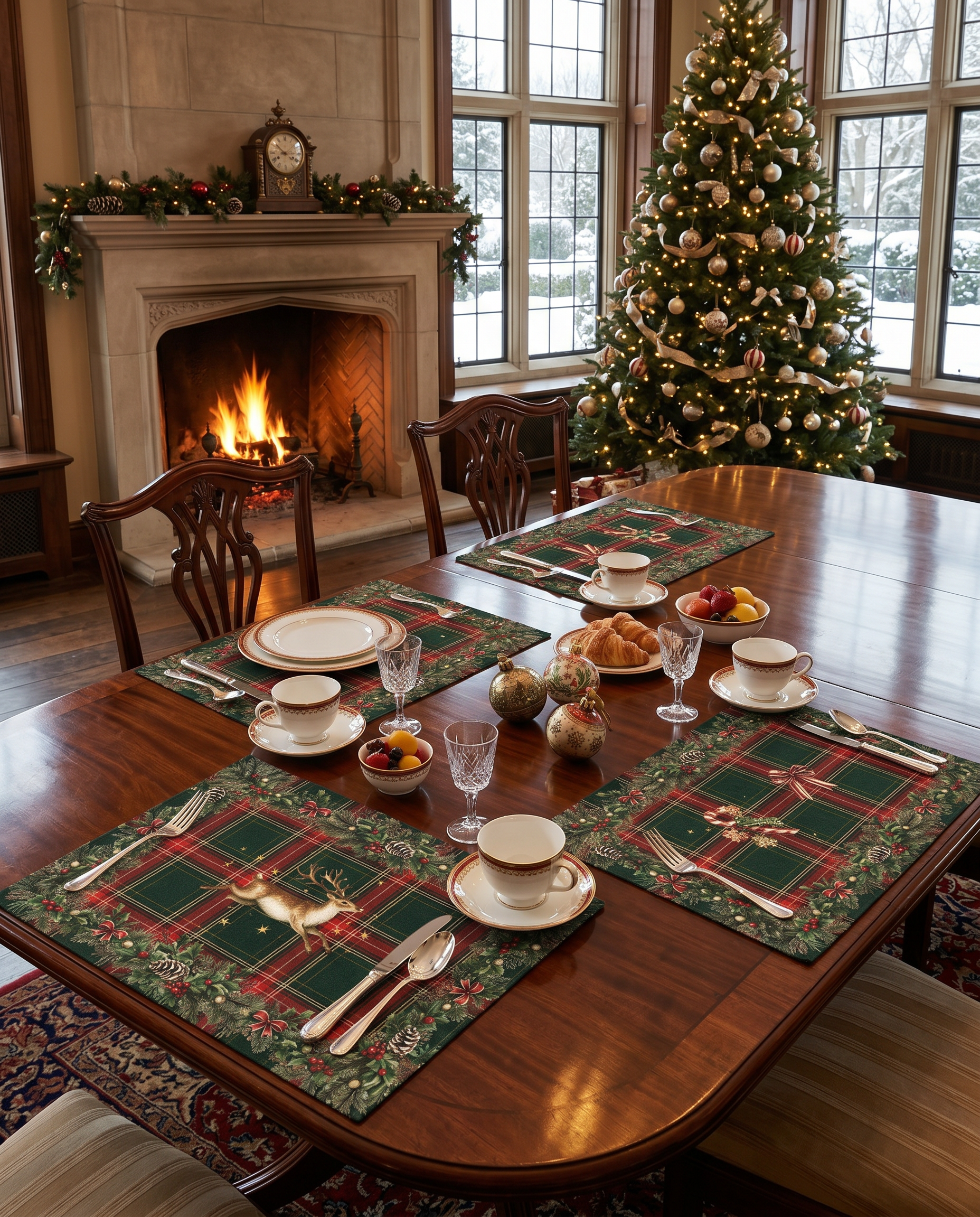 Merry Moments styled table setting in premium linen by The Napking
