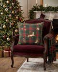 Merry Moments Velvet Cushion with festive printed design