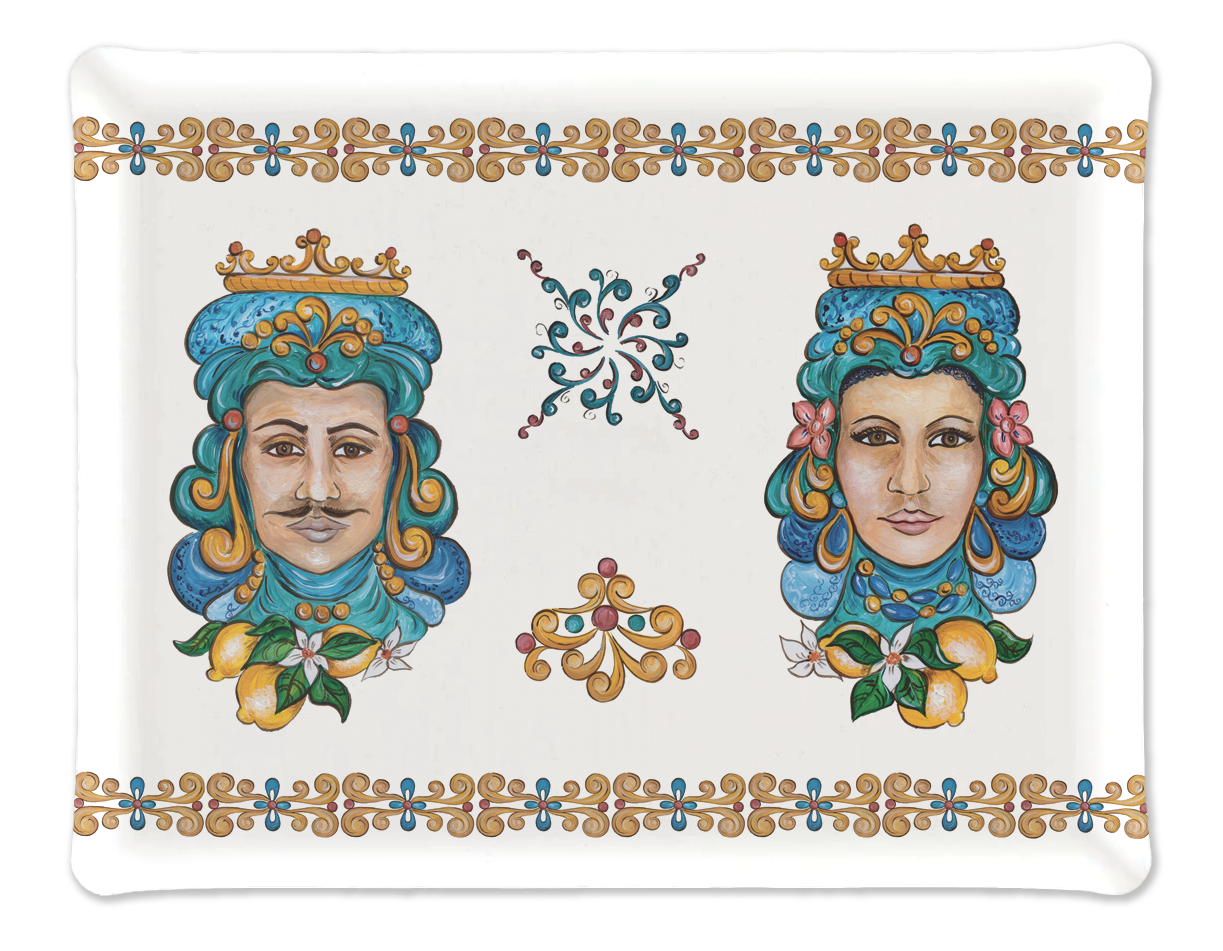 Tray «Teste Di Moro», 100% Made in Italy The Napking