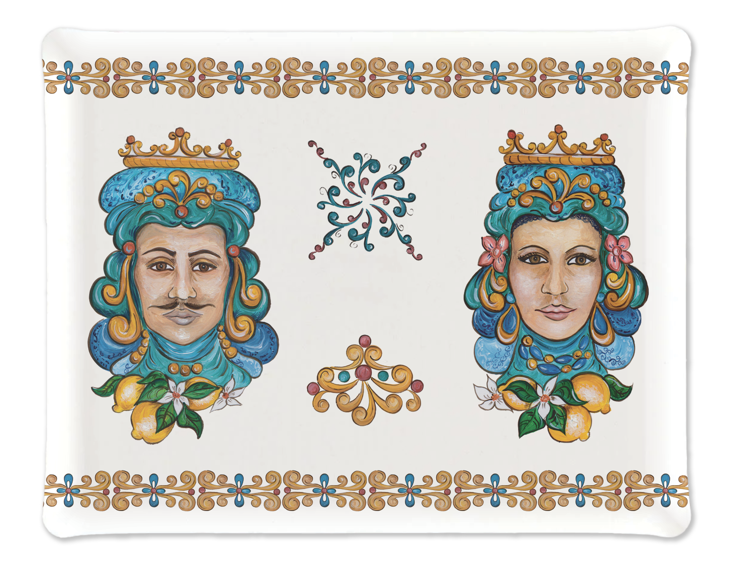 Tray «Teste Di Moro», 100% Made in Italy The Napking