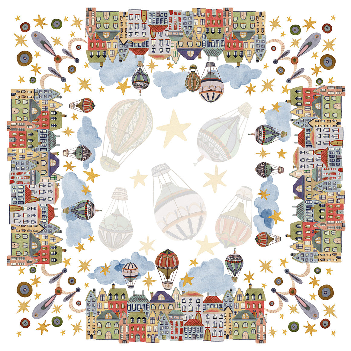 Satintischdecke Mongolfiere, 100 % Made in Italy