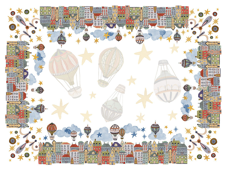 Satin Tablecloth Mongolfiere 100% Made in Italy The Napking