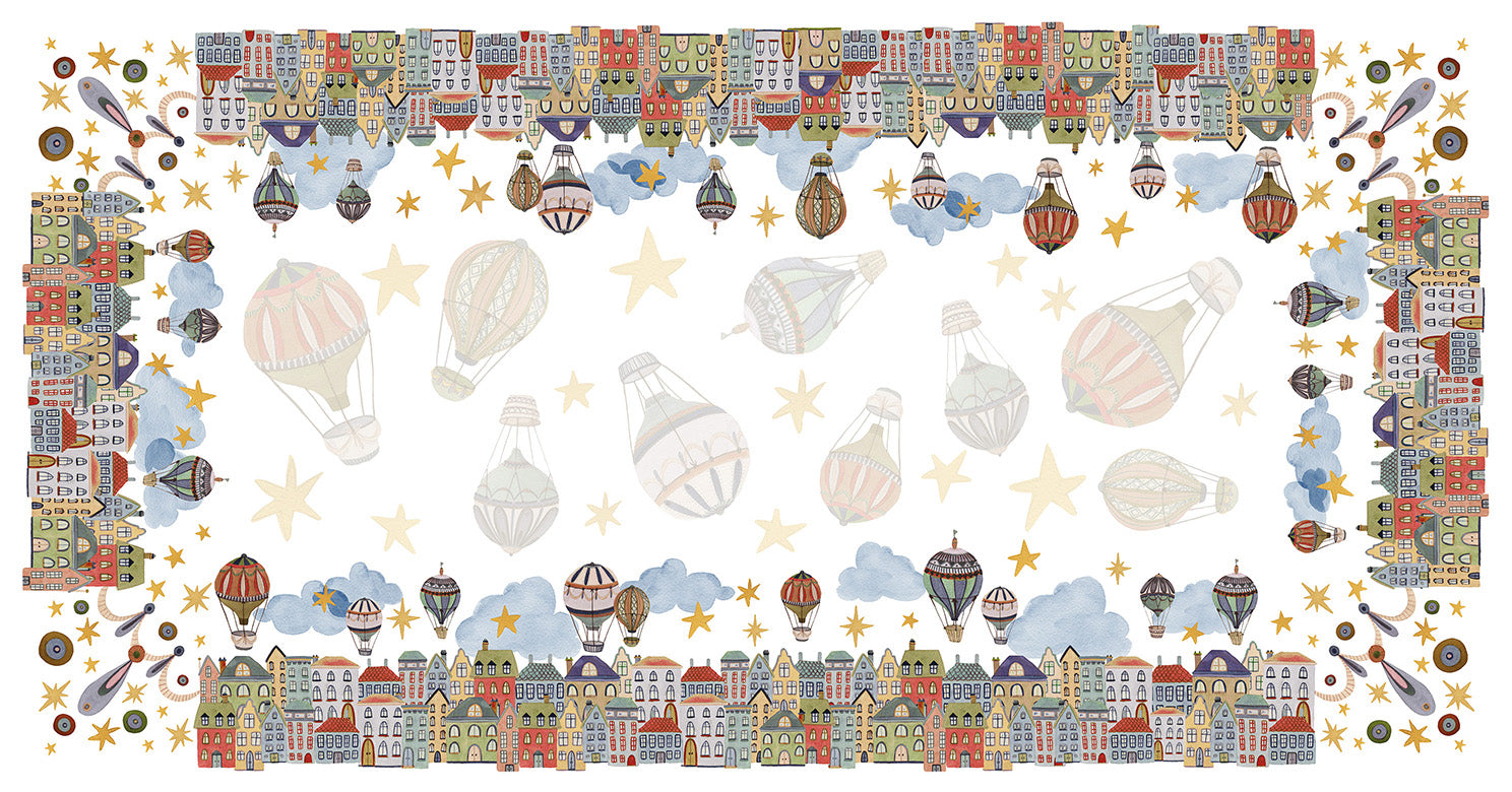 Satin Tablecloth Mongolfiere 100% Made in Italy