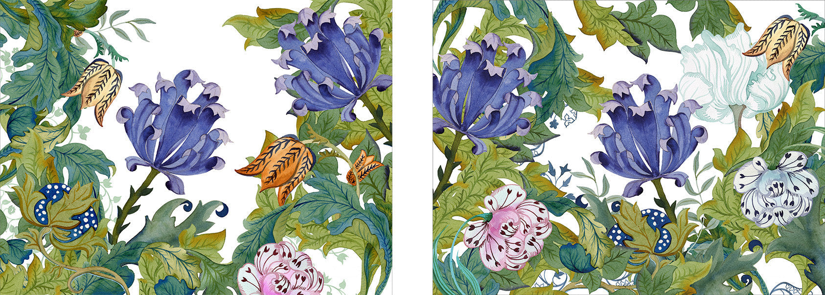 Set of 2 rectangular hardboard placemats Morris The Napking