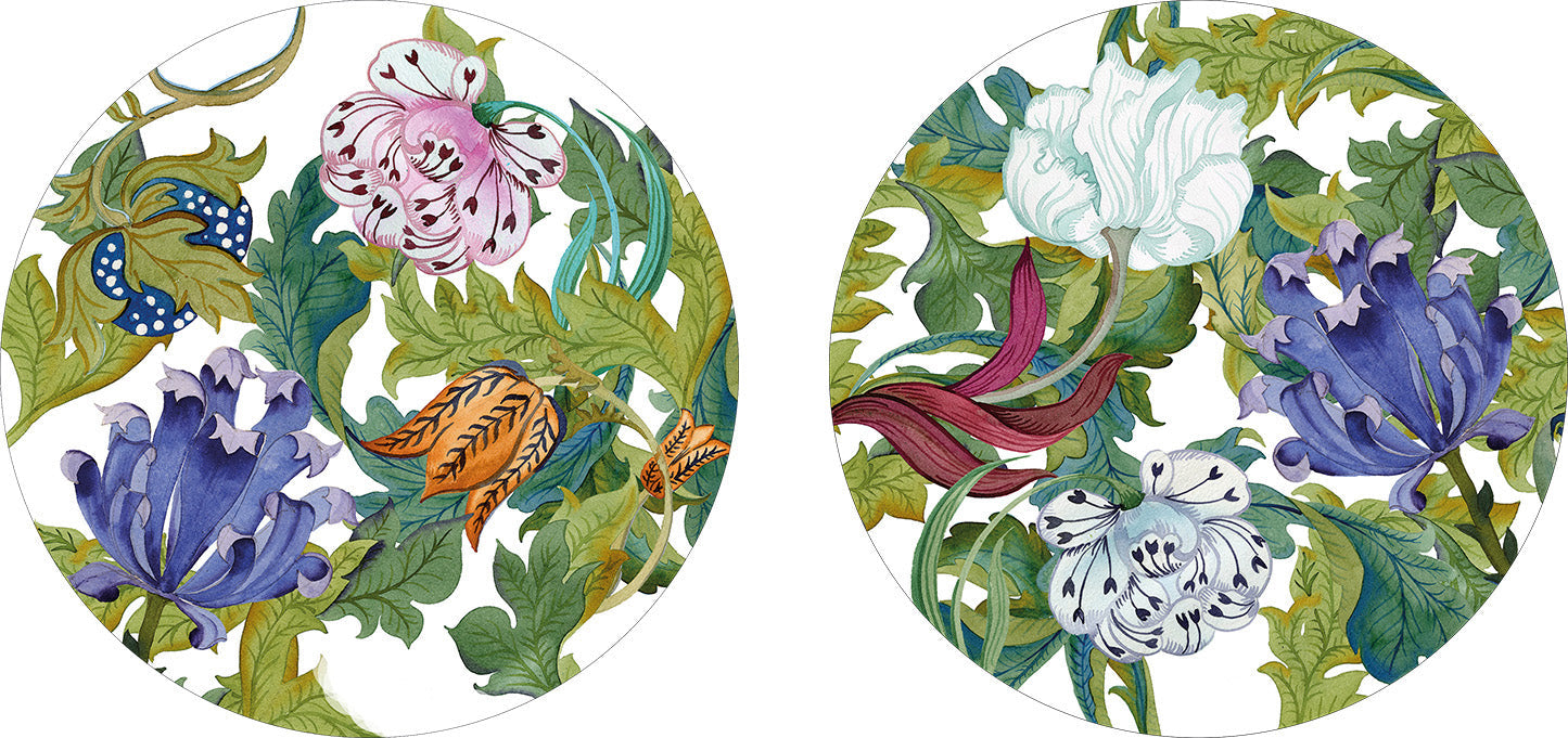 Set of 2 round hardboard placemats Morris The Napking