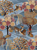 Motswiri kitchen towels in Premium Linen with digitally printed design, detail view