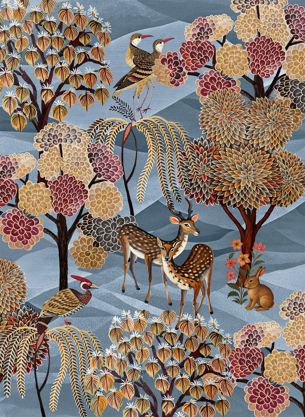Motswiri kitchen towels in Premium Linen with digitally printed design, detail view