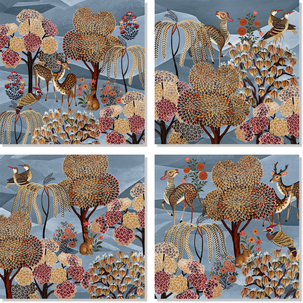 Motswiri premium linen napkins with earthy decorative design