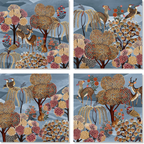 Motswiri premium linen napkins with earthy decorative design