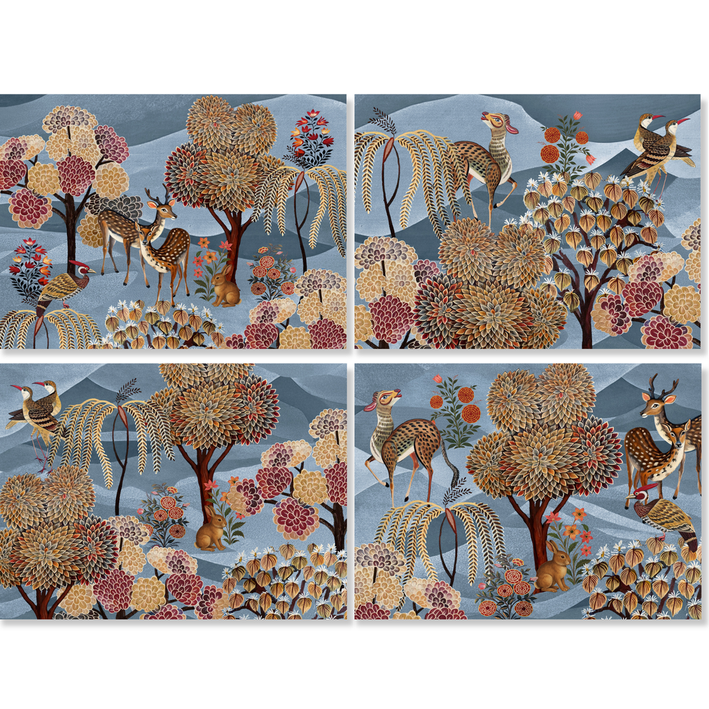 Motswiri set of 4 placemats in premium linen by The Napking