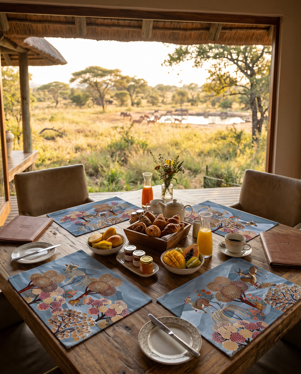 Motswiri styled table setting in premium linen by The Napking