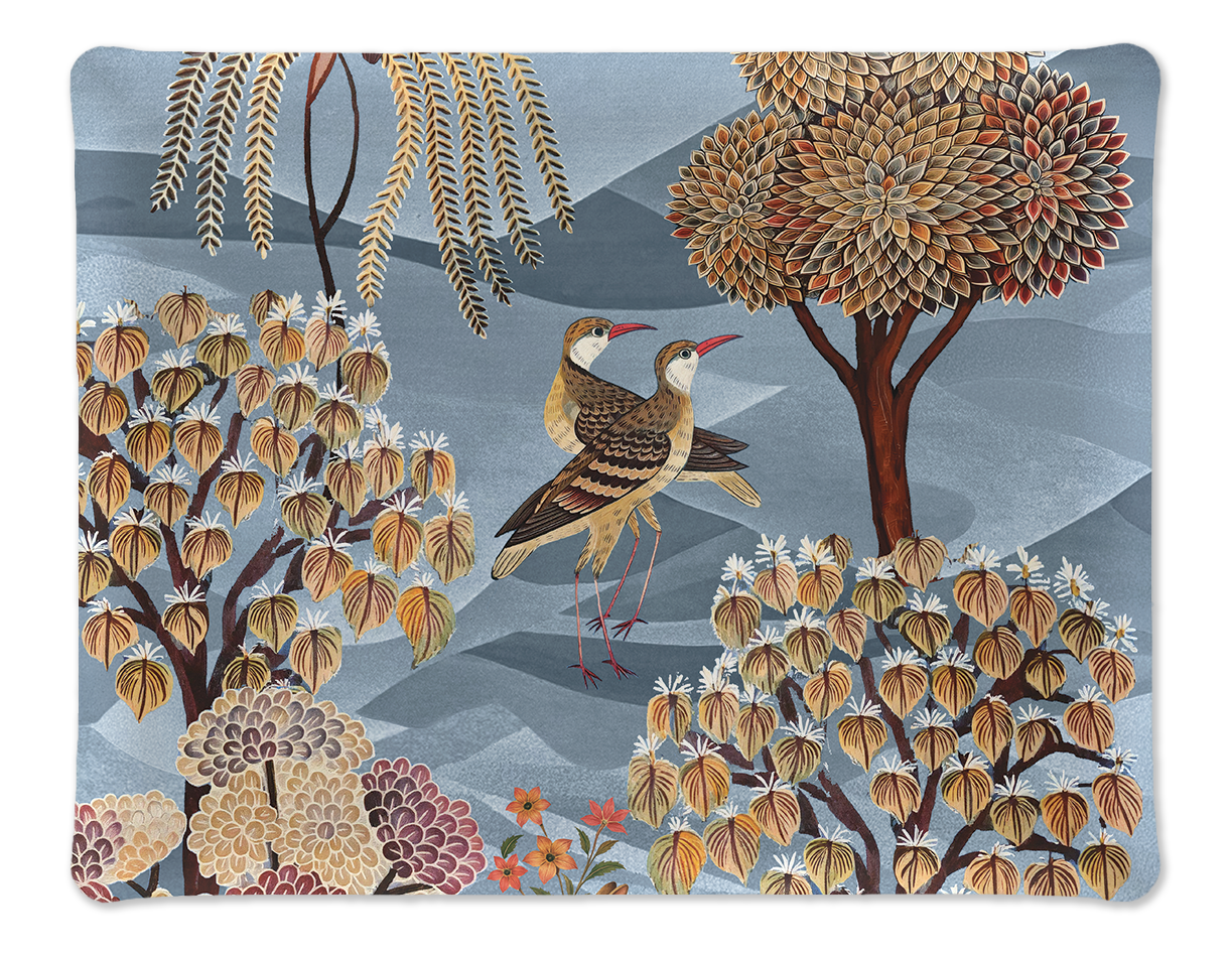 Motswiri acrylic tray with printed linen insert, 37 x 28 cm