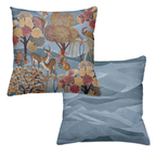 Motswiri velvet cushion with organic nature-inspired print