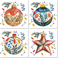 Lot de 4 serviettes « Magic Xmas » 100 % fabriquées en Italie