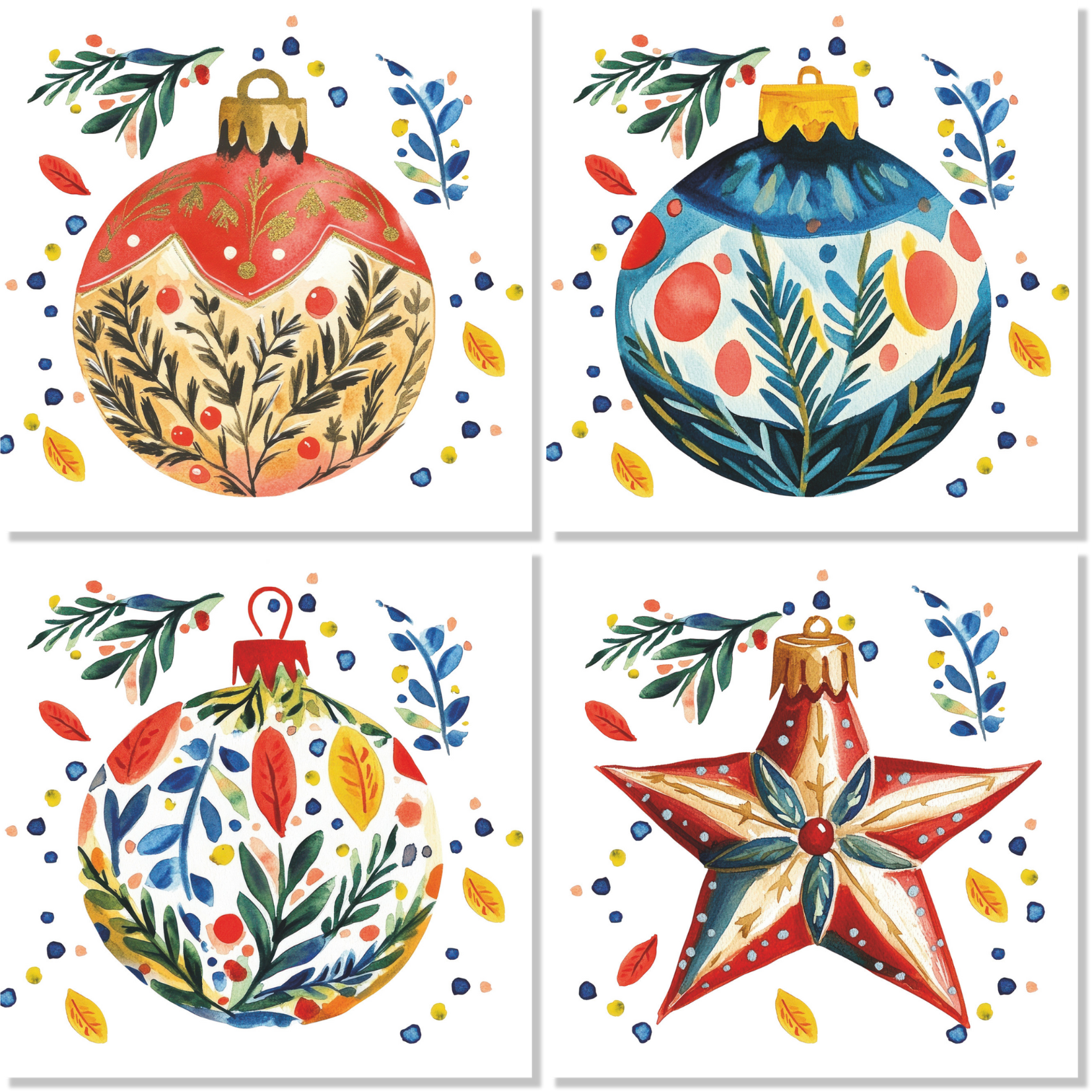 Set Of 4 Napkins «Magic Xmas» 100% Made in Italy