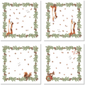 Set Of 4 Napkins «The Squirrel» 100% Made in Italy