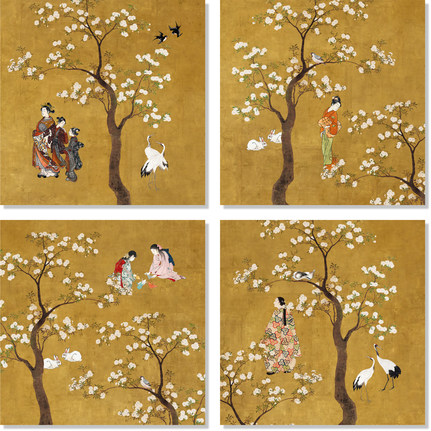 Set 4 Tovaglioli Lino Premium «Ukiyo» 100% Made in Italy