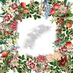 Natalia linen tablecloth with digitally printed floral design