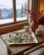 Natalia printed linen and acrylic serving tray detail view