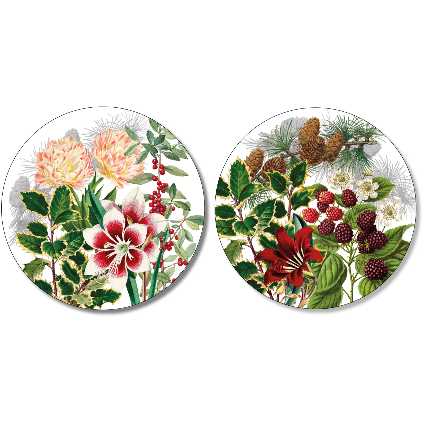 Natalia Set of 2 Coasters Wood and Cork