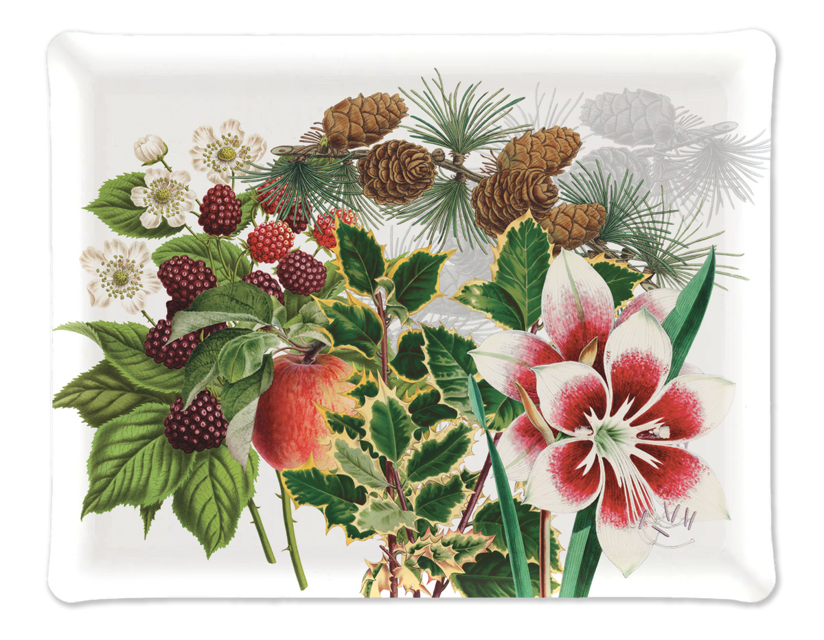 Natalia printed linen and acrylic serving tray