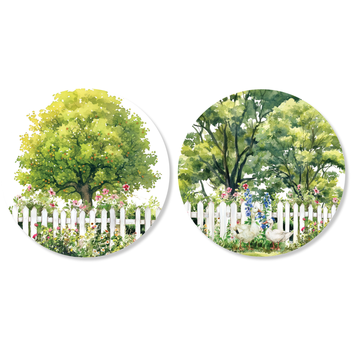 Lot de 2 sous-verres Nunny Cottage bois et liège
