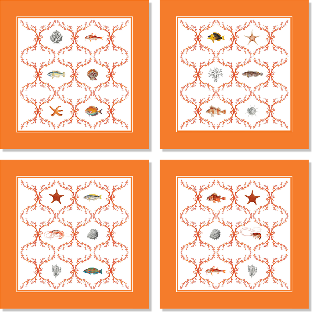 Set 4 Napkins Premium Linen Oceania 100% Made in Italy