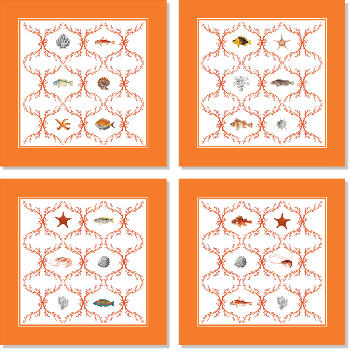 Set 4 tovaglioli in lino pregiato Oceania 100% Made in Italy