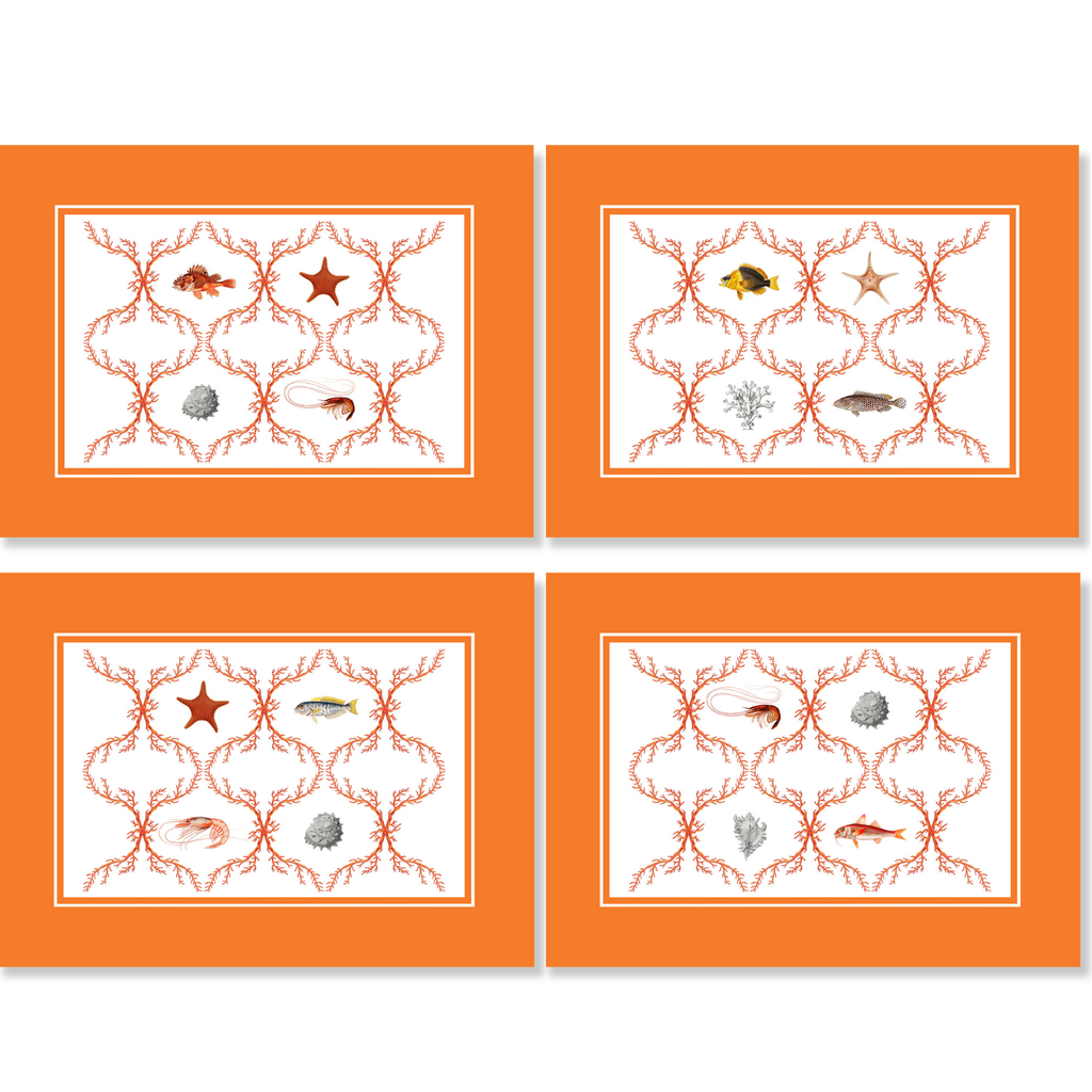 Set of 4 Placemats Oceania Premium quality Linen