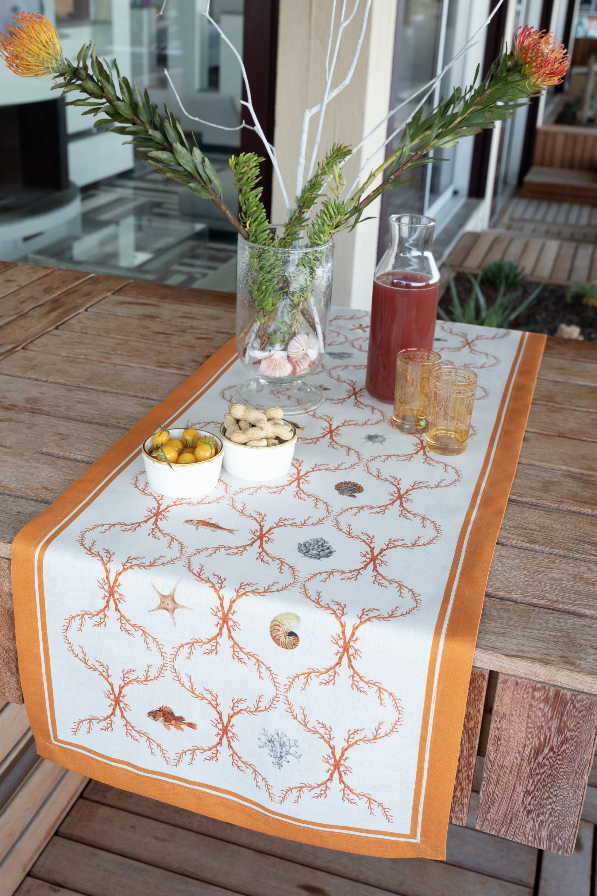 Premium Linen Runner Oceania 100% Made in Italy