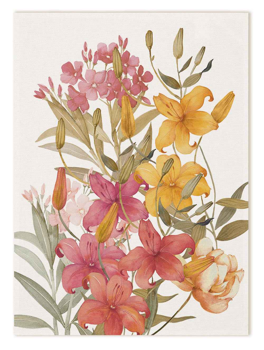 Kitchen Towels «Oleandro», Premium Quality Linen 100% Made in Italy