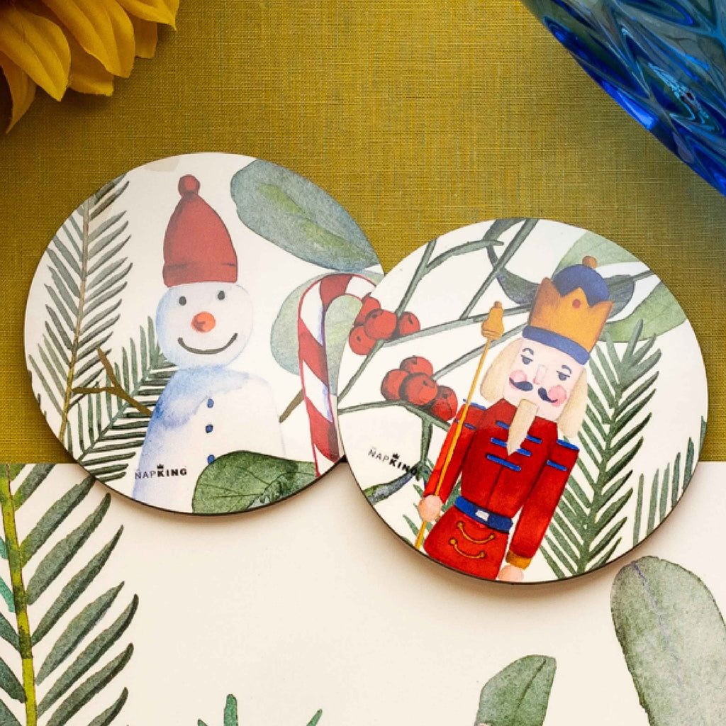 Set of 2 coasters Olof wood and cork - 100% Made in Italy - The Napking