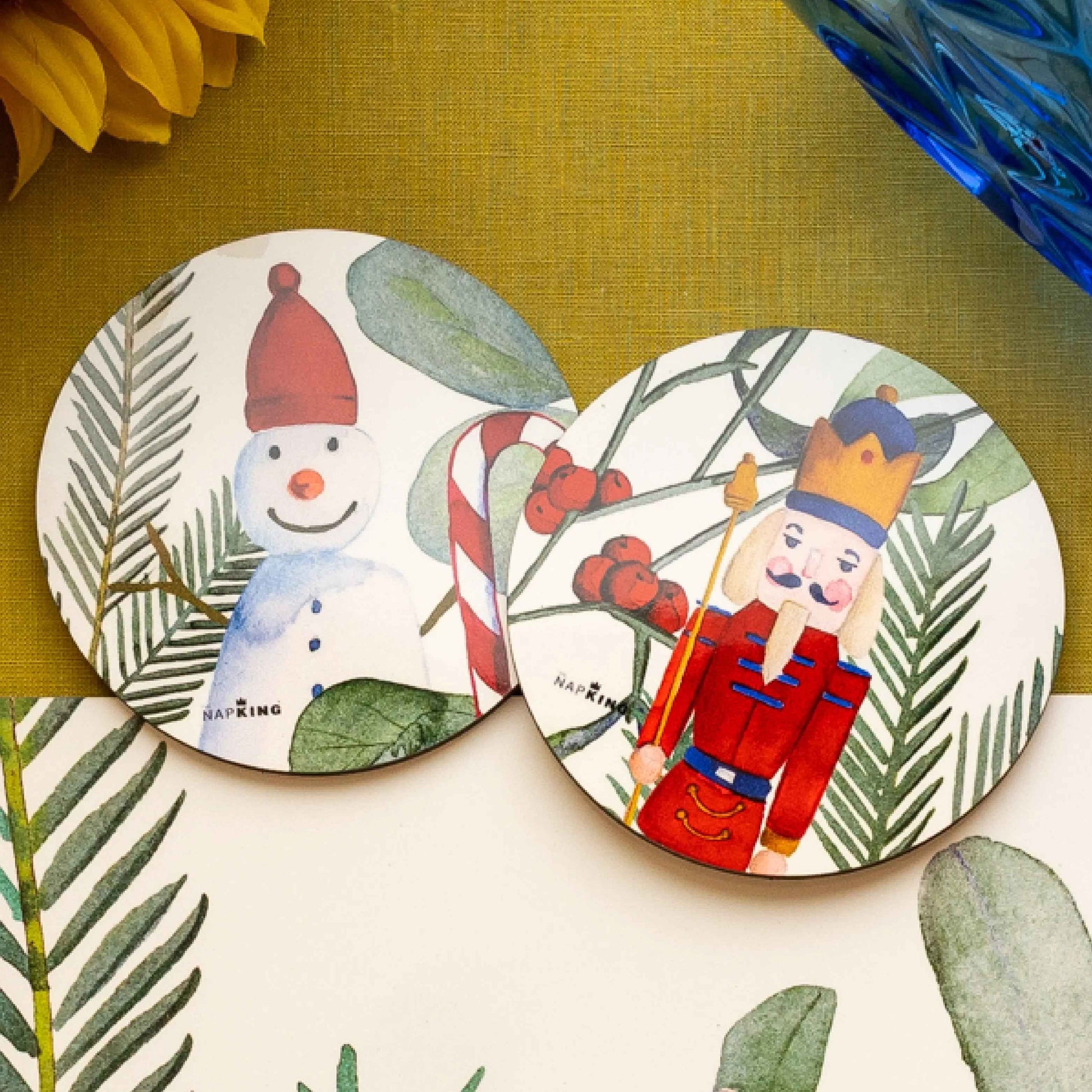 Set of 2 coasters Olof wood and cork - 100% Made in Italy - The Napking