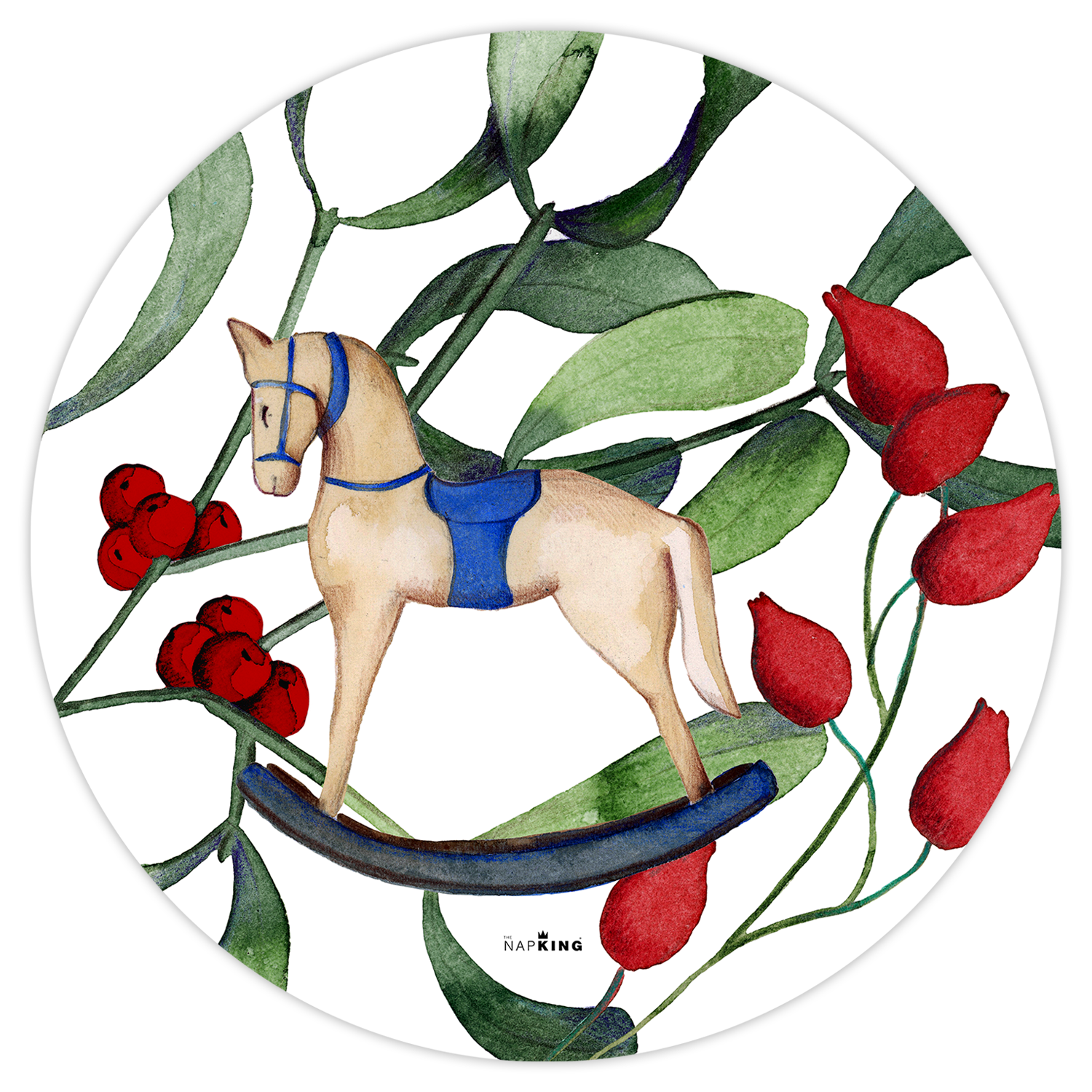 Set of 2 round hardboard placemats Olof, 100% Made in Italy