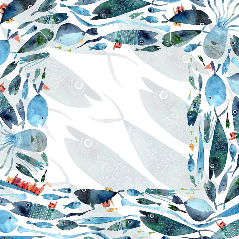 Tovaglia in lino «Oltremare», 100% Made in Italy