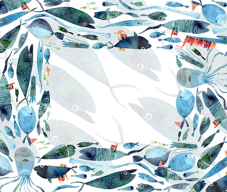 Tovaglia in lino «Oltremare», 100% Made in Italy