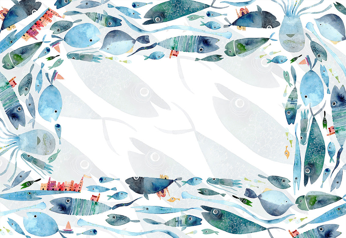 Tovaglia in lino «Oltremare», 100% Made in Italy