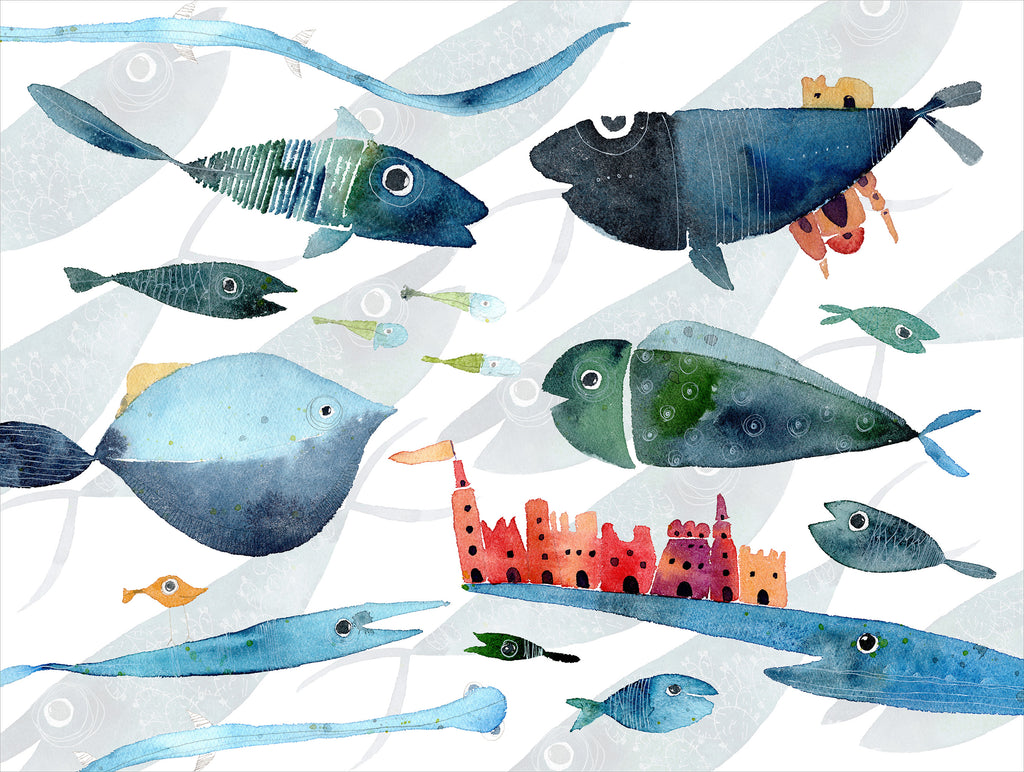 Set of 2 rectangular hardboard placemats «Oltremare», 100% Made in Italy - The Napking