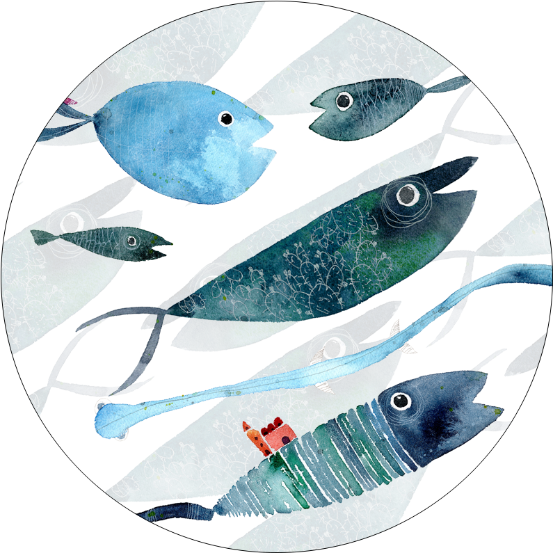 Set of 2 coasters «Oltremare» wood and cork - 100% Made in Italy - The Napking