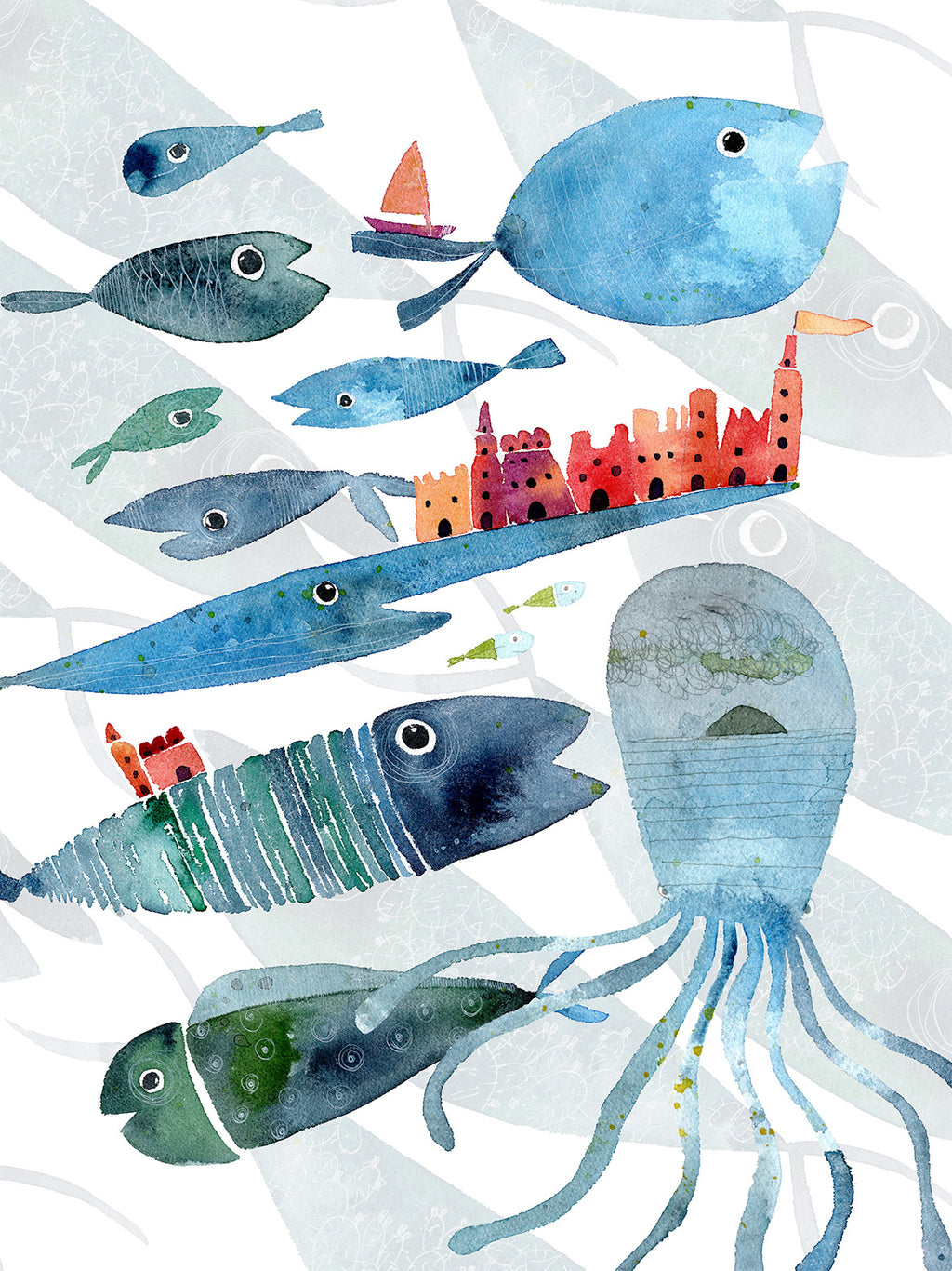 Kitchen Towels «Oltremare», 100% Made in Italy - The Napking