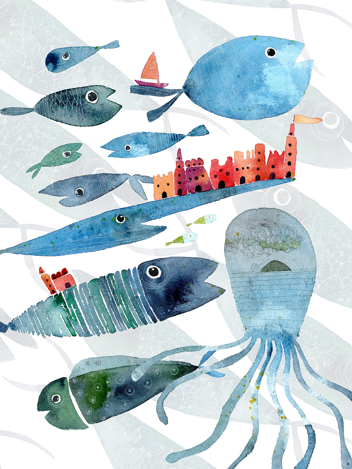 Kitchen Towels «Oltremare», 100% Made in Italy - The Napking