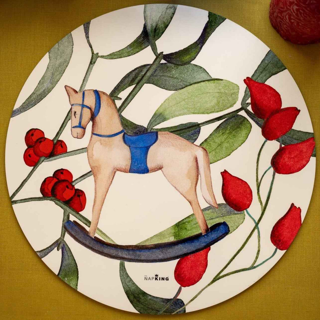 Set of 2 round hardboard placemats Olof, 100% Made in Italy