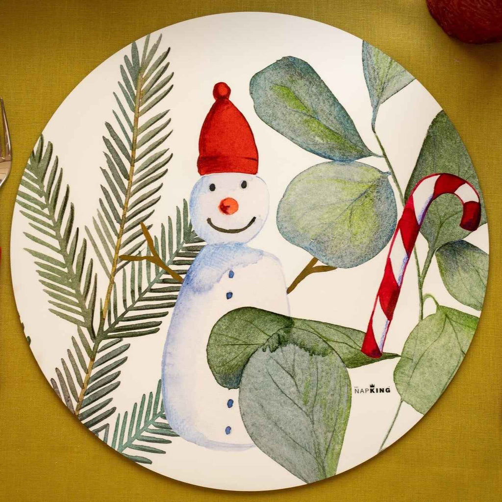 Set of 2 round hardboard placemats Olof, 100% Made in Italy